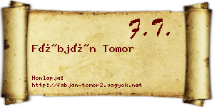 Fábján Tomor névjegykártya
